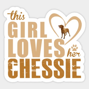 This Girl Loves Her Chesapeake Bay Retriever! Especially for Chessie Retirever Dog Lovers! Sticker